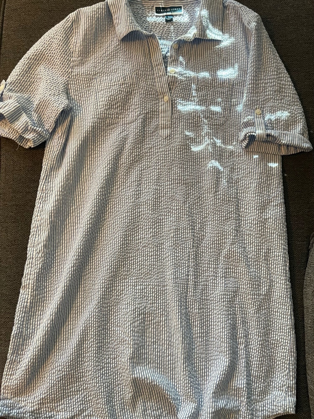Light Blue Seersucker Polo dress